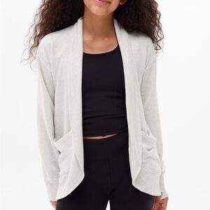 Athleta Girl Fog Gray Heather Wrap ‘n Roll Cardigan